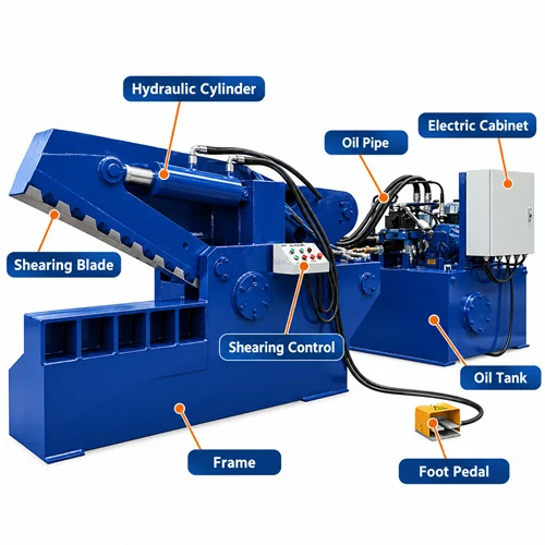 structure of bsgh as-2500 hydraulic alligator shear machine for sale structure of bsgh as-2500 hydraulic alligator shear machine for sale